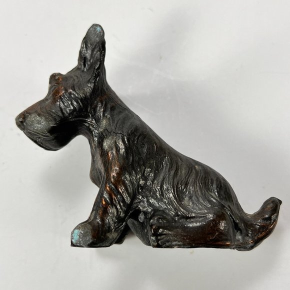 Vintage Scottish Terrier Scottie Dog Figurine Cast Metal - Picture 8 of 15